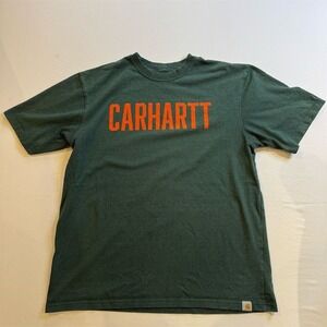Carhartt Men's Graphic‎ Logo Tee Green Short Sleeve Crew Neck Size L